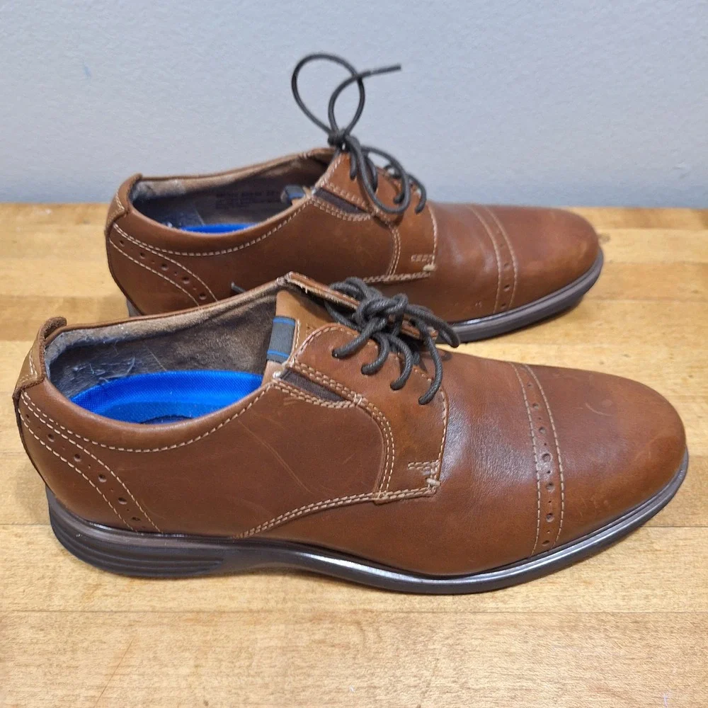 Nunn Bush Kore Dress Shoes Mens 8 M Brown Leather Cap Toe Oxfords 84848 Comfort